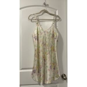VTG NWT JC Penney Babydoll Nightgown 90s Floral Pastels Cream Satin Nightgown LG